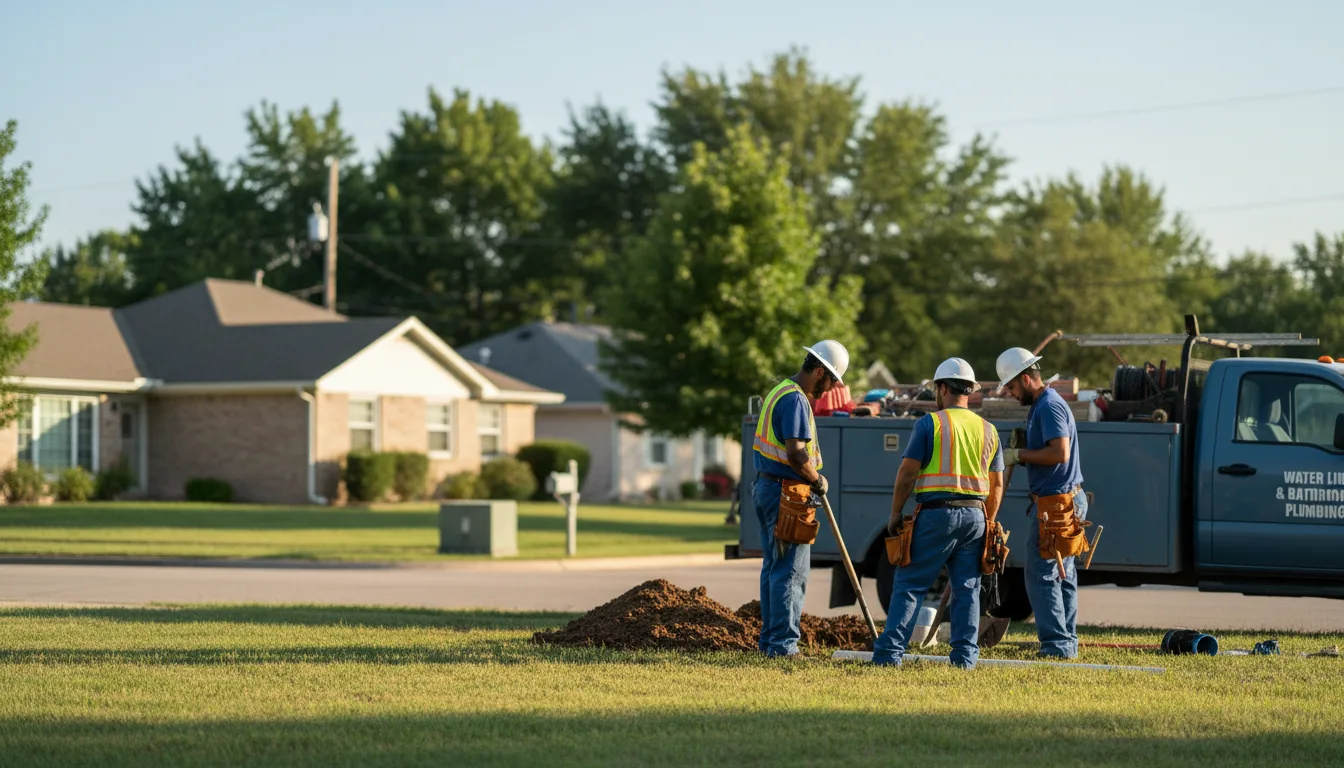 Residential water line and bathroom plumbing service in Oakland, AR